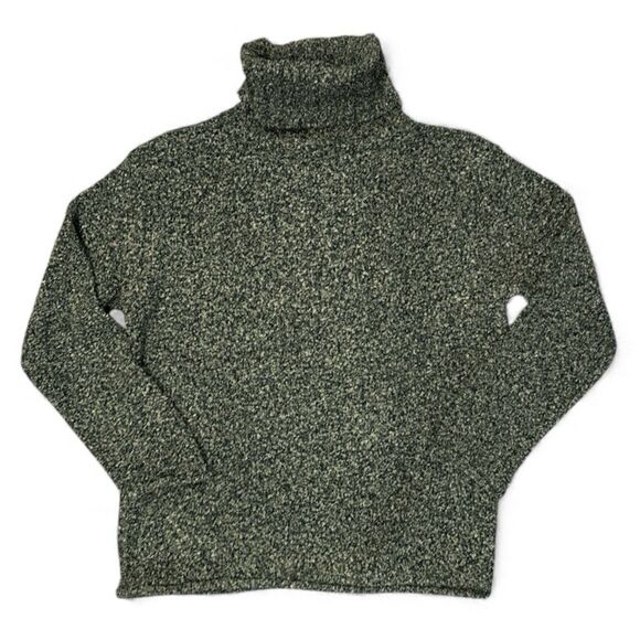 Vintage Coldwater Creek Turtleneck Sweater Sz S Roll Hem Green Knit Pullover USA - Picture 2 of 7